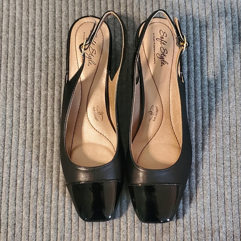 New Soft Style black slingback heels 8.5 narrow NWOT - Picture 2 of 9